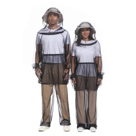 Premium 5-Piece Mosquito Suit-Jacket With Hood/Pants/Mitts/Gift Bag/Tape Measure-Full Body Protection from Insects Bugs, Black, Small/Medium