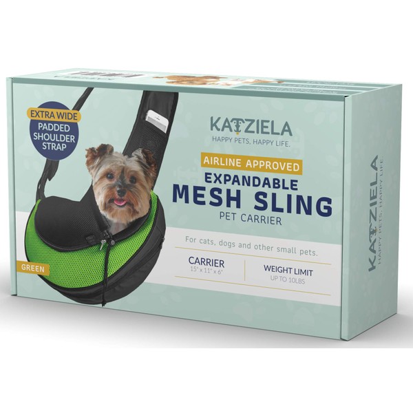 Expandable Pet Carrier Sling Bag - Small Dog, Puppy and