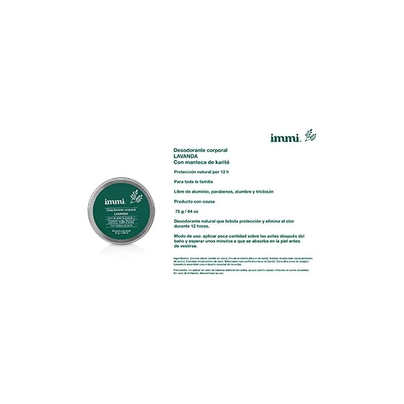 immi Kit Desodorante Axilas, Pies y Cuerpo, 1 Jabon 50gr