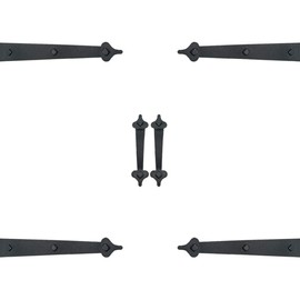 DURA-LIFT Ultra-Life Magnetic Decorative Carriage-Style Garage Door Accent Trim Hardware, (Four 16" Hinges, Two 12" Handles)