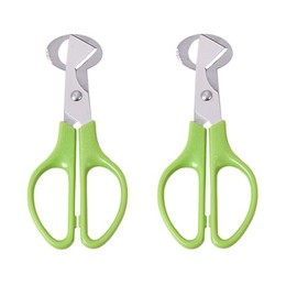 Stainless Steel Quail Egg Scissors, Pigeon Clipper Shell Separator Quail Egg Peeler Egg Cracker Quail Egg Cutter for Salad (Green, Set of 2)