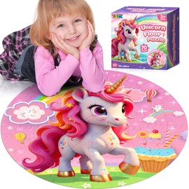 ZIZZ Puzzles for Kids Ages 4-6 - Best 70 Pieces Kids Puzzles for Kids Age 3 4 5 6 7 8 Years Old Girls Learning & Educational Games Toys Toddlers Unicorn Gifts for Birthday Christmas Party Activity