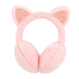 CHUANGLI Winter Warm Cat Ear Earmuff for Women Girls Cute Catear Earmuffs Ladies Headband Faux Fur Outdoor Ear Cover Plush Ear Warmers, rose
