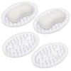 Jabonera de plástico, 4 piezas, bandeja transparente soporte para barra