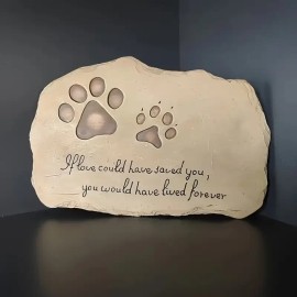 Durable Beige/Brown Resin Pet Memorial Stone Claw Print Pet Grave Marker for Dogs & Cats Cemetery MarkerColor: As Pic, Size: One Size