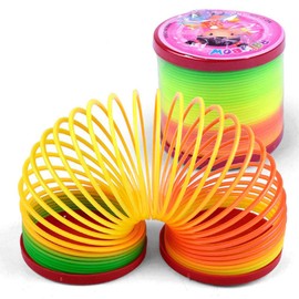 Rainbow Magic Spring, 12 PCS Colorful Rainbow Neon Plastic Spring Toy Party Supplies for Easter Gift toy,Easter Eggs Basket Stuffers Decorations for Boys Girls Kids Gift