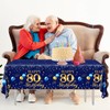 GREHUMOR 80th Birthday Decorations Men-3pcs Navy Blue Birthday Table Covers