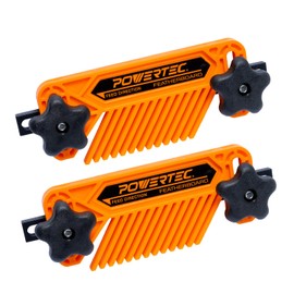 POWERTEC Featherboards for Router Table Fence, Bandsaw, Tandem Feather Boards Fit T-Track & Miter Slot, Router Accessories Woodworking Tools, Reduce Kickback & Increase Safety, 2PK (71553)