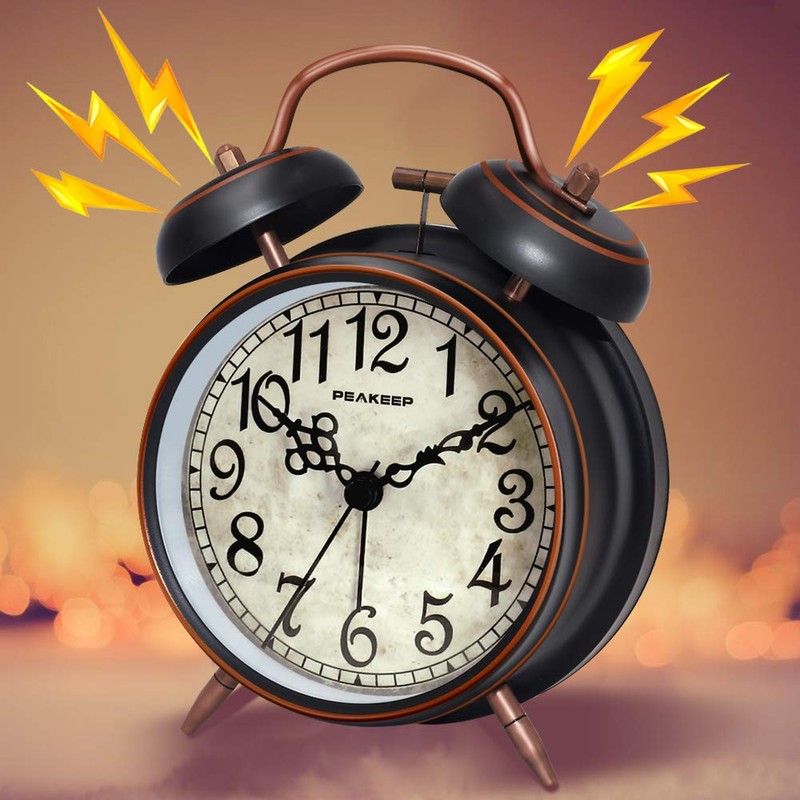 Peakeep Retro 4.5 inches Battery Operated Twin Bell Loud Alarm