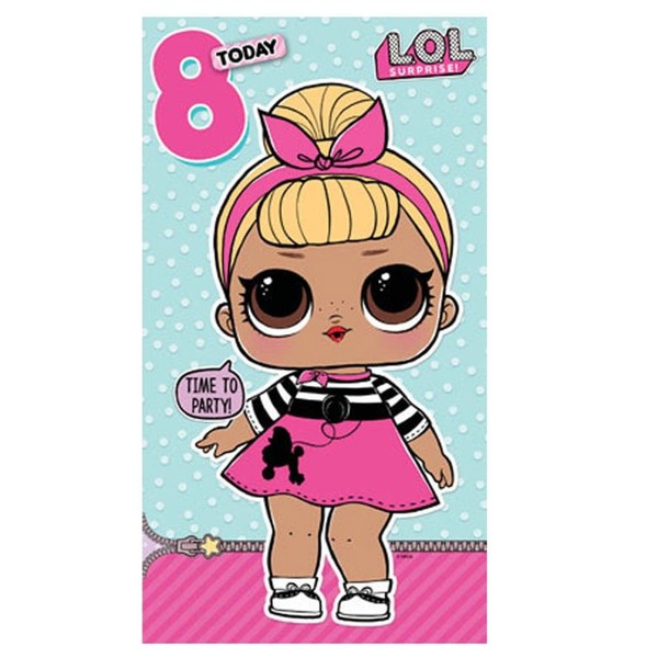 LOL Surprise LO004 8th Birthday Card Multi Colour