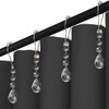 Cute Waterdrop Shower Curtain Rings with Rustproof Stainless Steel Hooks,