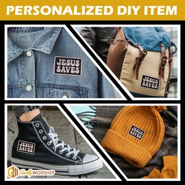 Parche bordado religioso cristiano de Jesús Saves, versículo bíblico para coser o planchar en Jesús Fe Parche para ropa, chaquetas, mochilas, sombreros, regalos para hombres y mujeres, 3 x 2 pulgadas