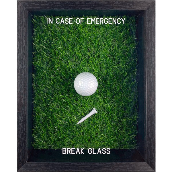 BREAK GLASS GIFTS Funny In Case of Emergency Golf Gifts- Unique Golf Gag Wall Art Gift for Mother’s Day or Father’s Day. Hilarious Golf Gifts for Men or Women, Ideal Fun Gift for Mom or Dad Golf lover