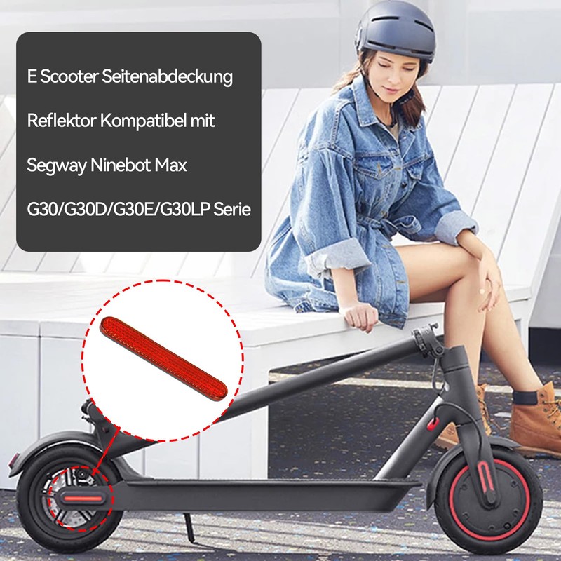 HAFRILY 4pcs E Scooter Side Cover Reflector for E Scooter,