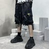 XYXIONGMAO Men's Streetwear Black Techwear Pants Gothic Cargo Tactical Shorts