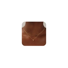 TINGN Layered Initial Necklaces for Women Trendy, 14K Gold Plated Letter H Pendant Necklace Tiny Initial Choker Necklace Dainty Gold Layered Initial Necklaces for Women Girls Jewelry