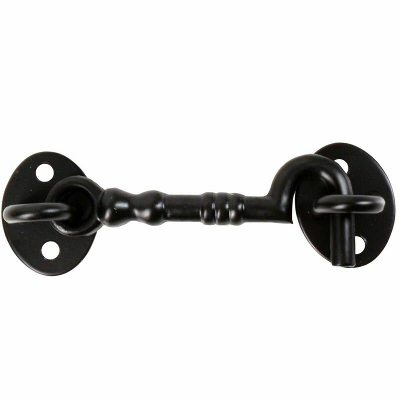 4 Inch Black Cabin Hook & Eye Latch – Traditional