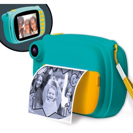Lisciani Print CAM Instant Camera Hi-Tech Education 4 Inch Full Colour Display Dual Camera for Selfie Video 180 Photos Frame and Sticker from 5 Years