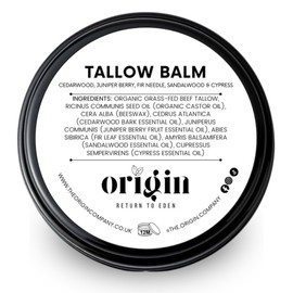 Origin - Organic Beef Tallow Skin Care. Whipped cream balm for adults and baby. Barrier skin food for dry skin eczema rosacea menopausal. (Cedarwood, Juniper, Fir needle, Sandalwood)
