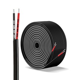 Zmacook 18 Gauge 2 Conductor Electrical Wire - 18 AWG Low Voltage Landscape Lighting Wire, Stranded PVC Cord, Tinned Copper for Automotive, LED Strips, Lamp Lighting, Marine (50FT-15.24M)