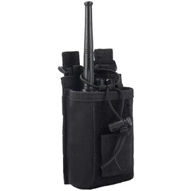 Tactical Radio Pouch - 1000D Tactical Molle Adjustable Two Way Radios Holder Bag Case for Walkie Talkies