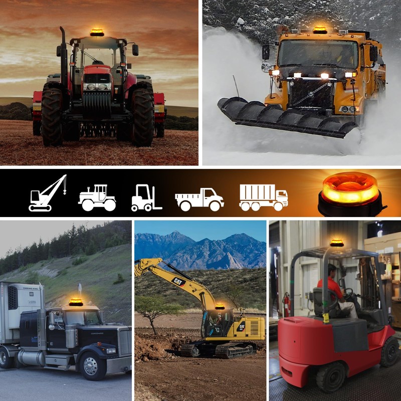 Yuanjoy LED Beacon, IP67 Yellow Warning Light, Flashing Safety with