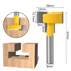 APlus 3-Piece 8 mm T-Track Router with T-Nut Router Bits Set, Groove Cutter, Milling Cutter for Router