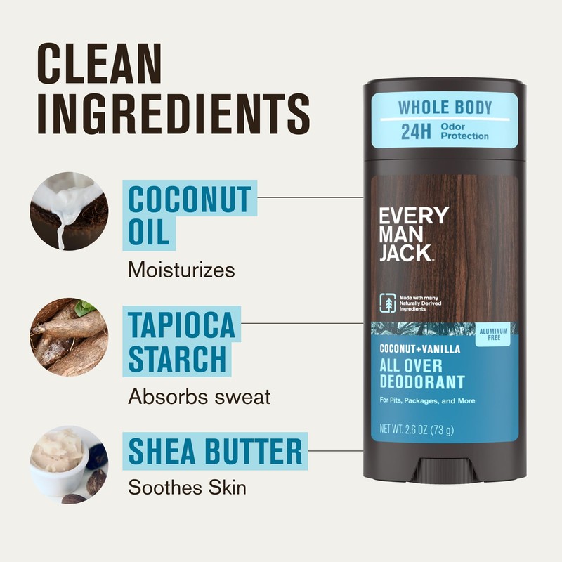 Every Man Jack All Over Deodorant - 24 Hour Whole