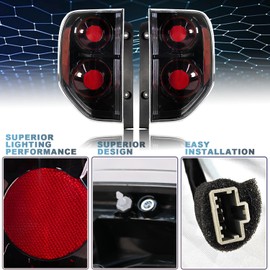 Sheraho JDM Style Tail Lights Pair for 2003-2008 Honda Pilot SUV Taillights Brake Lamps w/Reverse Bulb Black Housing Smoke Lens Driver & Passenger Side