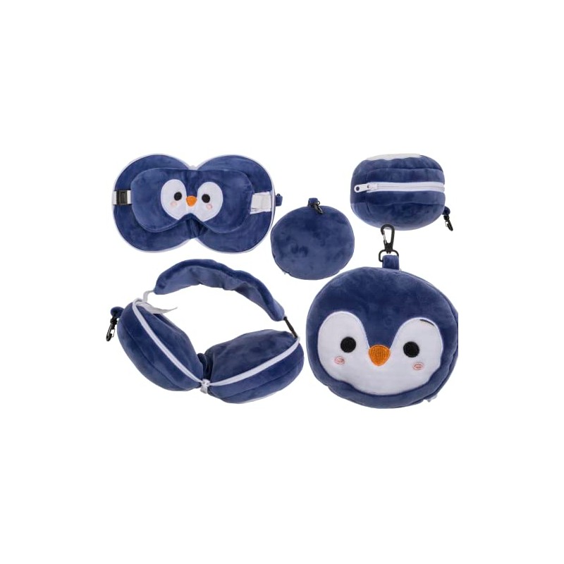 Out of the blue Plush Travel Pillow with Eye Mask