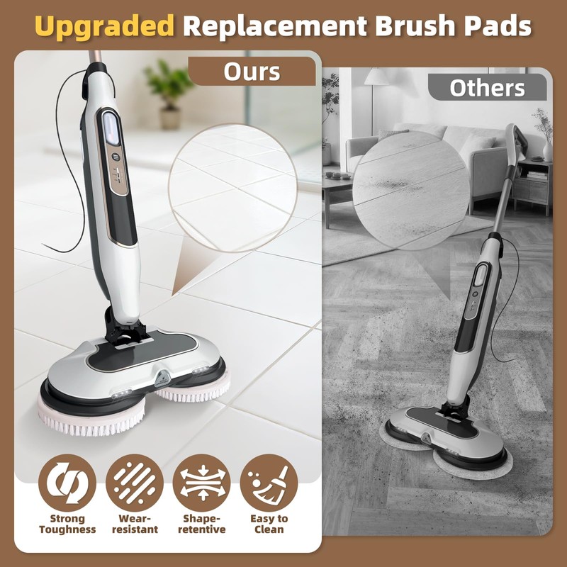 Nicemiya 2 Pack Upgraded Steam Mop Brush Pads for Shark