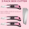 TIFICAL 3-Pack Box Cutter, 18mm Wide Blade Utility Knife Retractable,