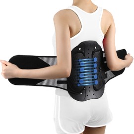 Nvorliy Soporte lumbar de espalda baja y sistema de doble polea, cinturón de cintura de descompresión ajustable para mujeres y hombres, soporte para tensión lumbar, recuperación postoperatoria, estenosis de la columna vertebral, ciática y hernias (grande