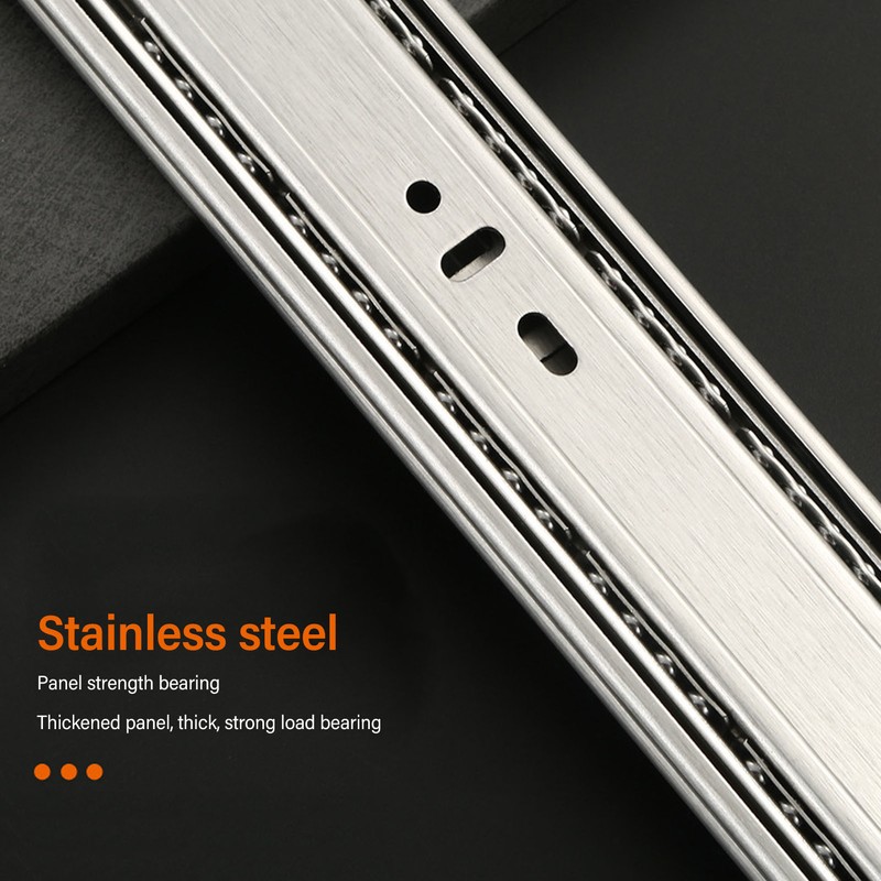 2PCS 14 Inch Push to Open Drawer Slides Stainless Steel