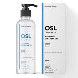 OSL Omega Skin Lab OSL Squalene Cleansing Gel 200ml - Friendly Solution for Sensitive and Dry Skin Enriched with Allantoin and Panthenol, Cleanser for Oily Skin, Skin Cleanser, Gel Pure