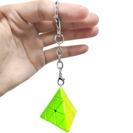Vdealen Mini Pyramid Magic Cube Speed Cube by Key Ring Magic Cube Original, Smooth Stickerless Magic Cube for Children's Party, Magic Cube Toy Gifts for Children, Teenagers, Adults