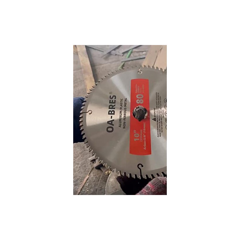 10 Inch 80T Aluminum Non-Ferrous Metal Saw Blade with 5/8-Inch