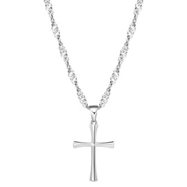 DODIY Cross Necklace Stainless Steel for Women Cross Chain Pendant Silver Jewelry Gifts for Her Daughter Granddaughter Mother Mom