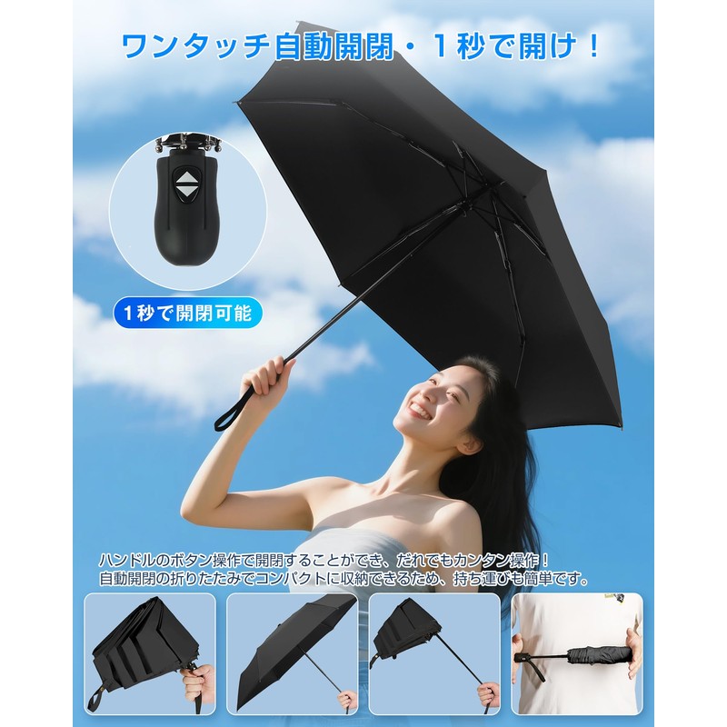 Parasol (2025 Version, JIS Certified), Folding Umbrella, 100% UV Reduction,