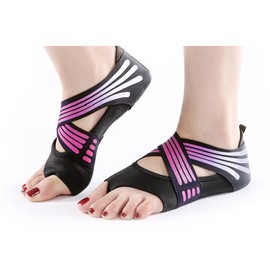 KLEFLIT Yoga Socks for Flat Feet Posture, Core Arch Shoes, Foot Support, Training, Gym, Exercise, Ballet (L, Pink)