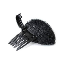 Hair Bump Cushion with Clips, Black Fluffy Sponge Bun Comb Set, DIY Hairstyling Tools