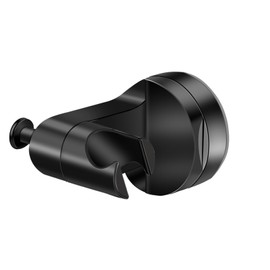 Suction Cup Shower Head Holder Wall Mount, Removable Handheld Shower Head Holder with Side Hook, Adjustable Vacuum Suction Shower Wand Holder (Black) (Black)