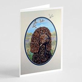 Caroline's Treasures Irish Water Spaniel Greeting Cards and Envelopes Pack of 8