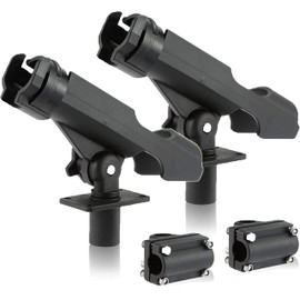 Fishing Boat Rods Holder with Large Clamp Opening Adjustable 360 Degree Power Lock Fishing Pole Rod Racks Folding Holder