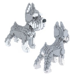 Atomic Building Schnauzer Dog Figure to Build with Nano Blocks - 880 Pieces