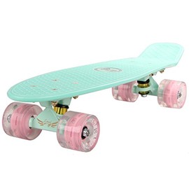 LMAI 22'' Cruiser Skateboard Graphic Mini Complete Skateboard (Light Blue)