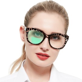 AEZUNI Oversized Bifocal Reading Glasses Women Big Frame Blue Light Readers 1.00 1.25 1.50 1.75 2.00 2.25 2.50 2.75 3.00 3.50 (Leopard,1.75)