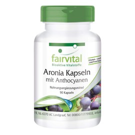Fairvital Aronia Capsules – High Dose – with 20% Anthocyanins & 45% Polyphenols – Vegan – 90 Capsules