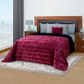 Colchas Elefantito Cobertor Borrega Mink King Size Vino Burdeos
