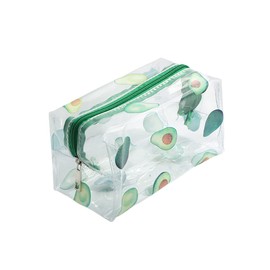 TSLRSA 1 x PVC transparent cosmetic bag, small waterproof lightweight cosmetic bag, organiser, travel cosmetic bag, handbag cosmetic bag (avocado green), transparent